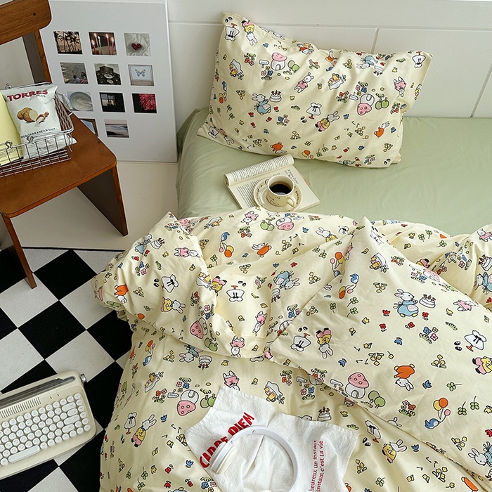 91家纺网 家纺一手货源 找家纺 尺素2025年韩国ins风系列五 兔兔乐园