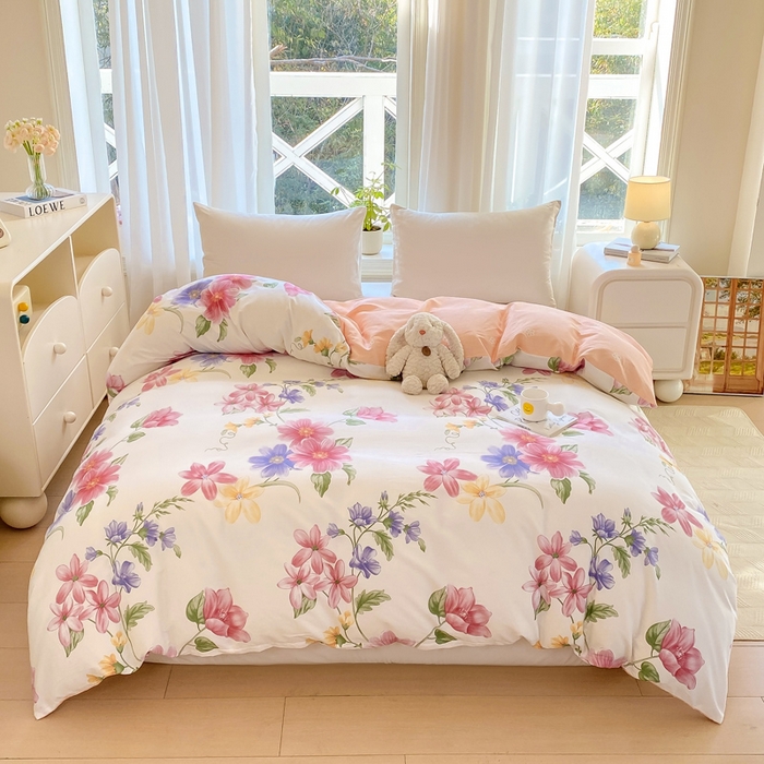 91家纺网 家纺一手货源 找家纺 2025新款全棉斜纹喷气12868系列单品被套 花雅图