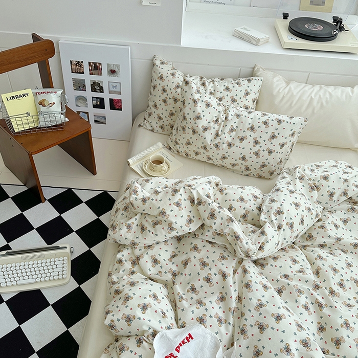 91家纺网 家纺一手货源 找家纺 尺素2025年韩国ins风系列五 爱心小熊