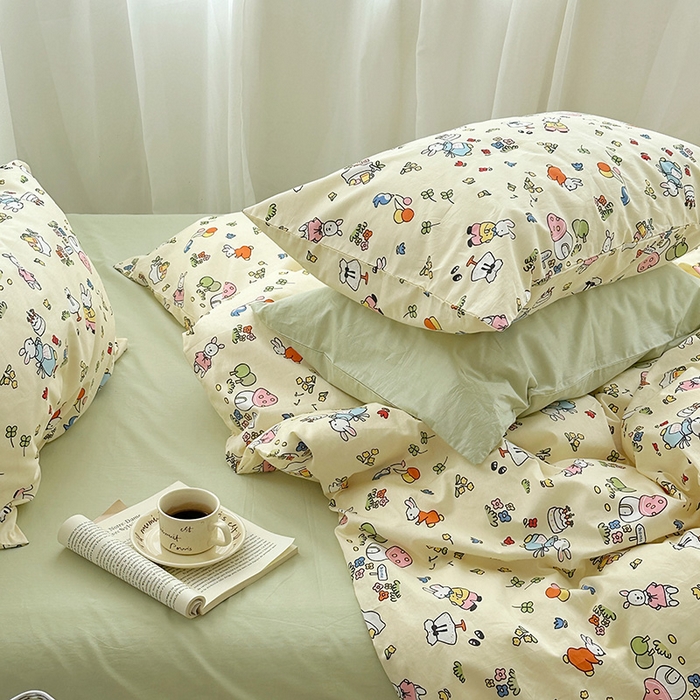 91家纺网 家纺一手货源 找家纺 尺素2025年韩国ins风系列五 兔兔乐园