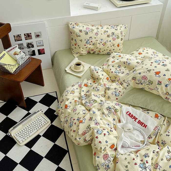 91家纺网 家纺一手货源 找家纺 尺素2025年韩国ins风系列五 兔兔乐园