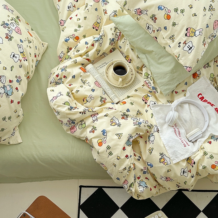 91家纺网 家纺一手货源 找家纺 尺素2025年韩国ins风系列五 兔兔乐园