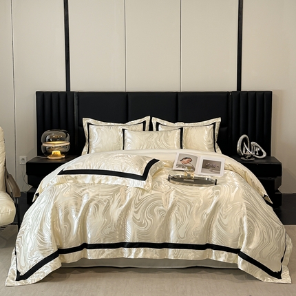 91家纺网 家纺一手货源 找家纺 博纳家纺 2025新款亲肤棉绣花四件套—伊琳娜 象牙白