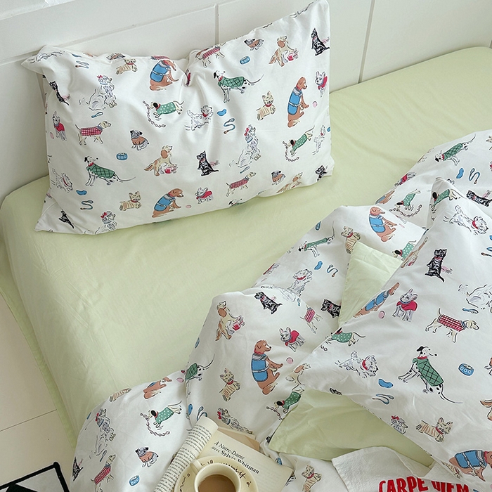 91家纺网 家纺一手货源 找家纺 尺素2025年韩国ins风系列五 狗狗派对