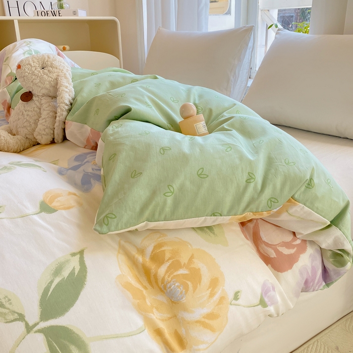 91家纺网 家纺一手货源 找家纺 2025新款全棉斜纹喷气12868系列单品被套 玫瑰花海