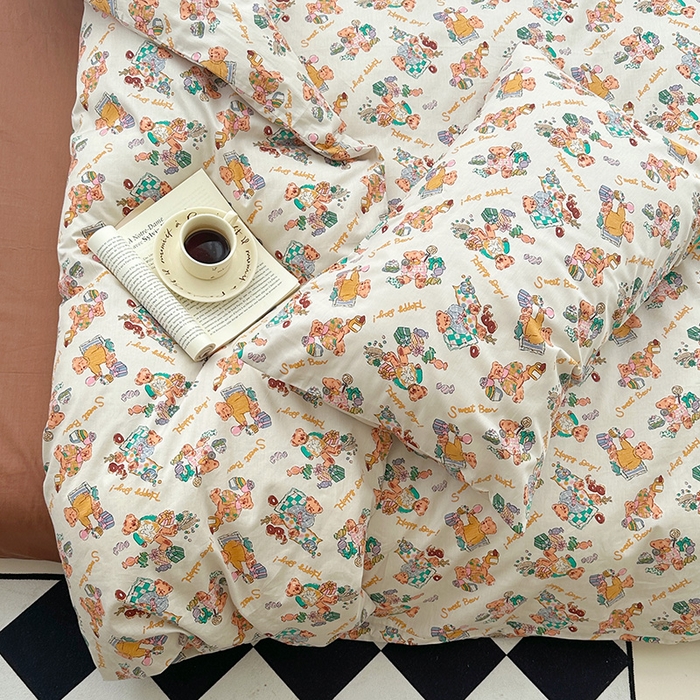 91家纺网 家纺一手货源 找家纺 尺素2025年韩国ins风系列五 小咖熊