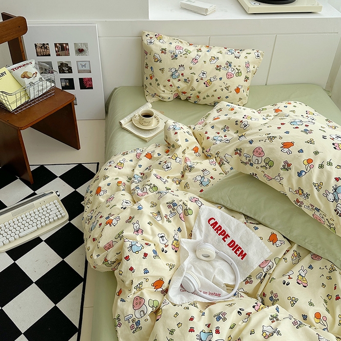 91家纺网 家纺一手货源 找家纺 尺素2025年韩国ins风系列五 兔兔乐园