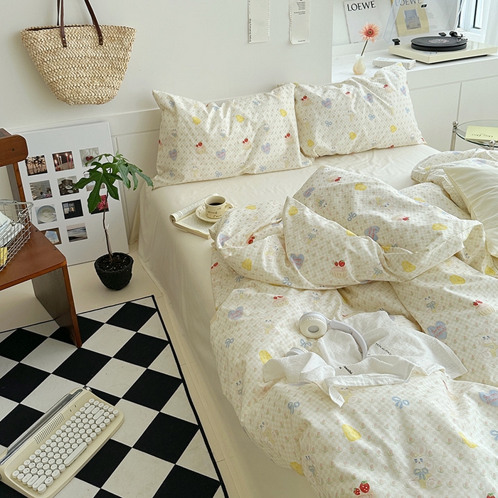 91家纺网 家纺一手货源 找家纺 尺素2025年韩国ins风系列五 甜心奶白