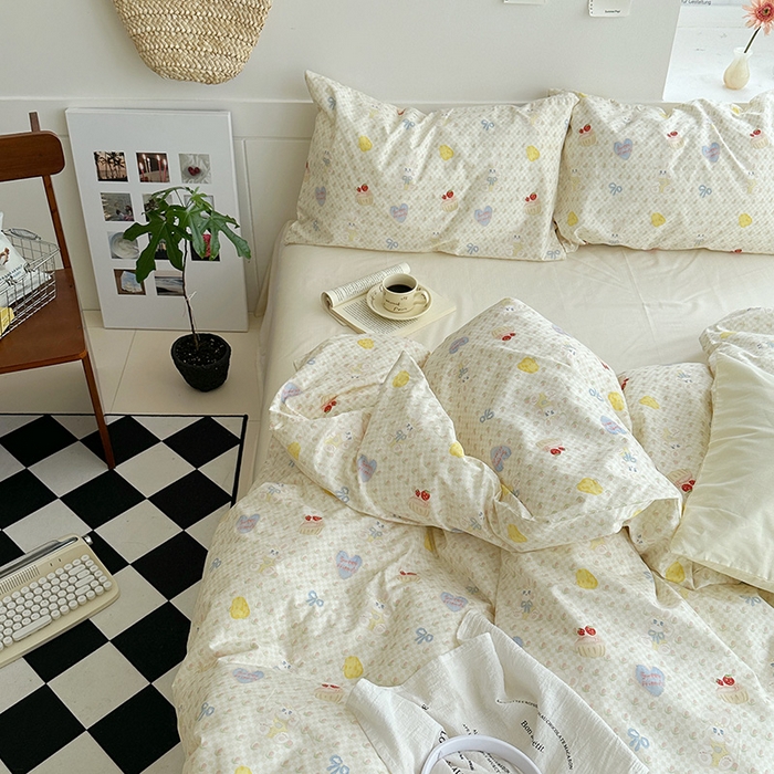 91家纺网 家纺一手货源 找家纺 尺素2025年韩国ins风系列五 甜心奶白