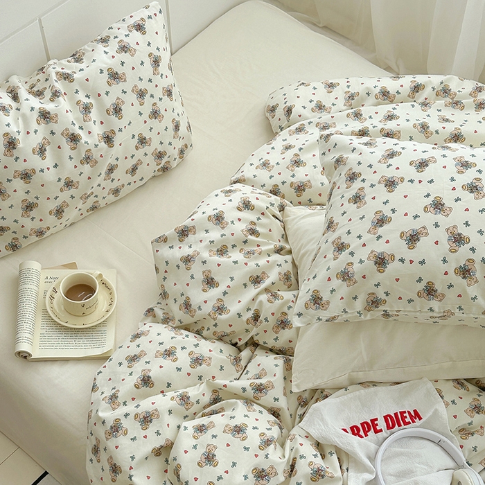 91家纺网 家纺一手货源 找家纺 尺素2025年韩国ins风系列五 爱心小熊