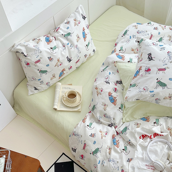 91家纺网 家纺一手货源 找家纺 尺素2025年韩国ins风系列五 狗狗派对