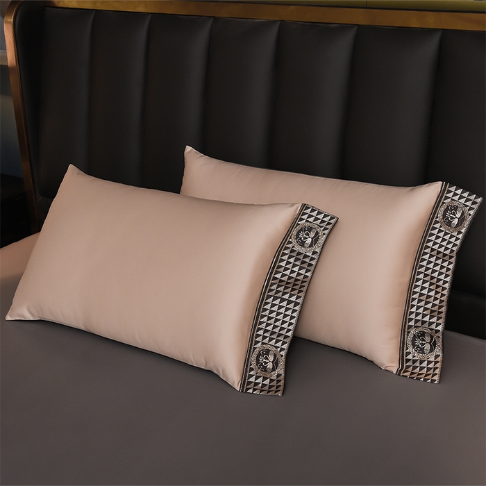 91家纺网 家纺一手货源 找家纺 2025新款长绒棉绣花黛娜系列四件套 黛娜-浅香槟