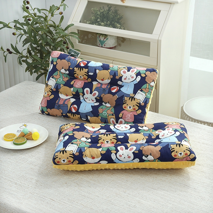 91家纺网 家纺一手货源 找家纺 （总） 2025卡通全棉豆豆绒枕头枕芯纯棉豆豆绒AB版成人儿童家用护颈枕