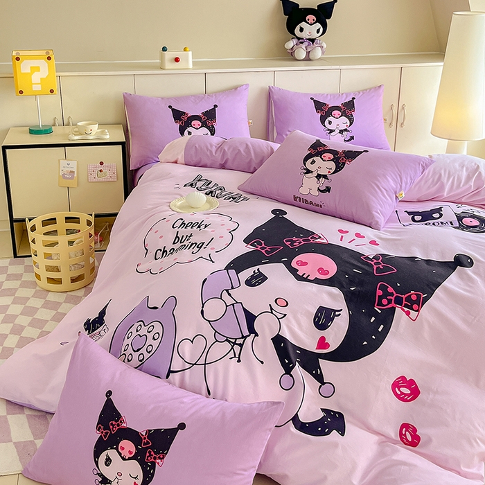 91家纺网 家纺一手货源 找家纺 玉元坊 2025秋冬三丽鸥卡通加厚纯棉磨毛全棉大版四件套 亲爱的