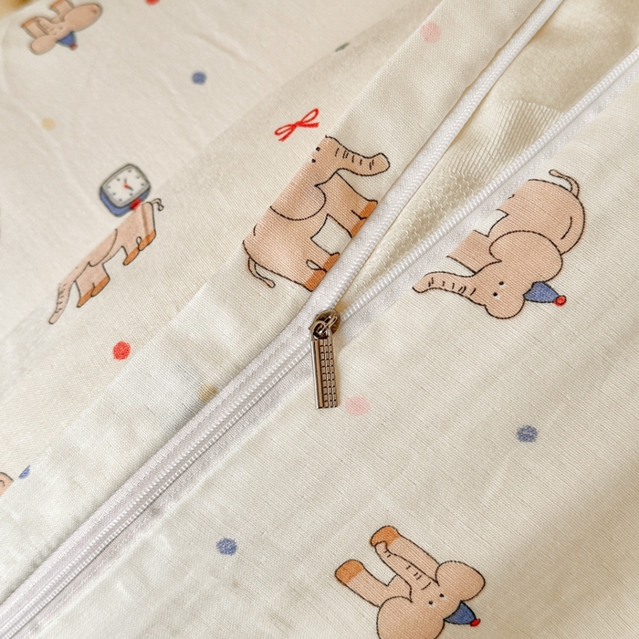 91家纺网 家纺一手货源 找家纺 呗旺鹿 2025新款A类母婴级全棉有氧双层纱印花四件套 长象鼻