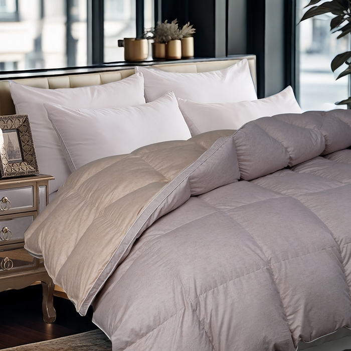 91家纺网 家纺一手货源 找家纺 卡迪亚家纺 2025新款米兰达白鹅被469羽魅系列被子被芯 羽魅金