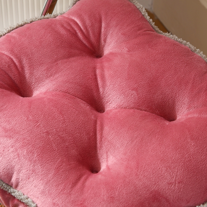 91家纺网 家纺一手货源 找家纺 永光家居 2025新款卡通加厚坐垫椅垫【YG2567】 花朵豆沙