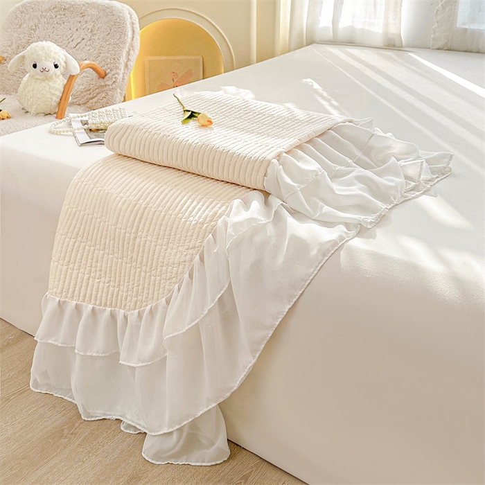 91家纺网 家纺一手货源 找家纺 锦格家纺 2025年新款A类全棉夹棉床盖-洛香忆梦 洛香忆梦-浅米色