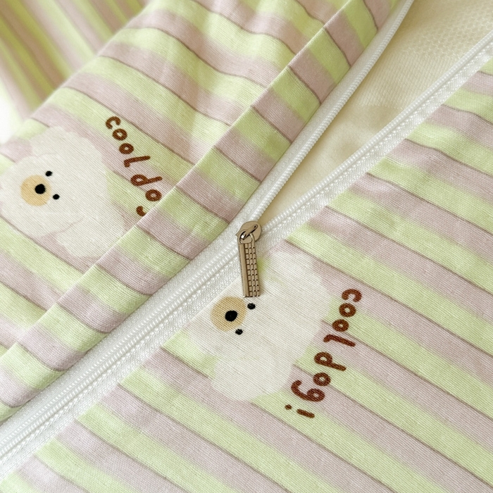 91家纺网 家纺一手货源 找家纺 呗旺鹿 2025新款A类母婴级全棉有氧双层纱印花四件套 哈哈狗