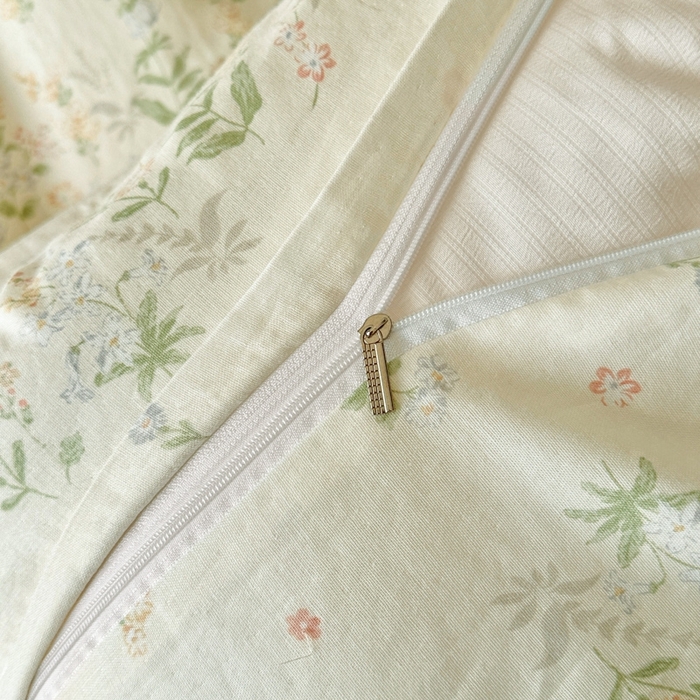 91家纺网 家纺一手货源 找家纺 呗旺鹿 2025新款A类母婴级全棉有氧双层纱印花四件套 绿姿