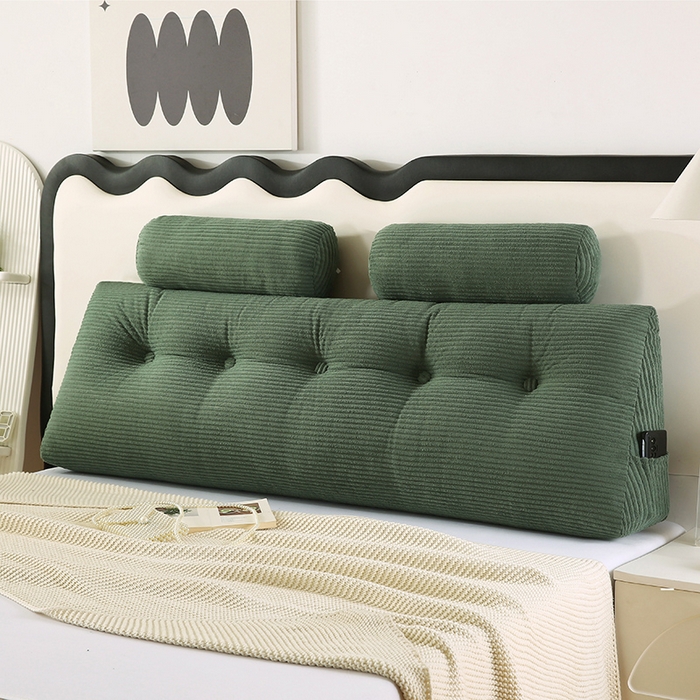 91家纺网 家纺一手货源 找家纺 永光家居 2025新款灯芯绒三角靠垫床头靠垫带头枕跨境货源靠枕