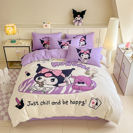 玉元坊 2025秋冬三丽鸥卡通加厚纯棉磨毛全棉大版四件套 小天地  