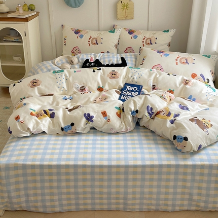 91家纺网 家纺一手货源 找家纺 （总）瑞莱 2025春季全棉印花萌趣系列四件套