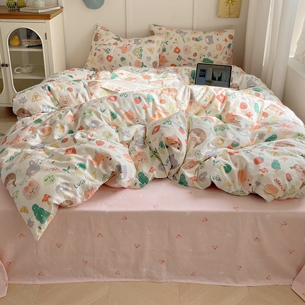 91家纺网 家纺一手货源 找家纺 （总）瑞莱 2025春季全棉印花萌趣系列四件套