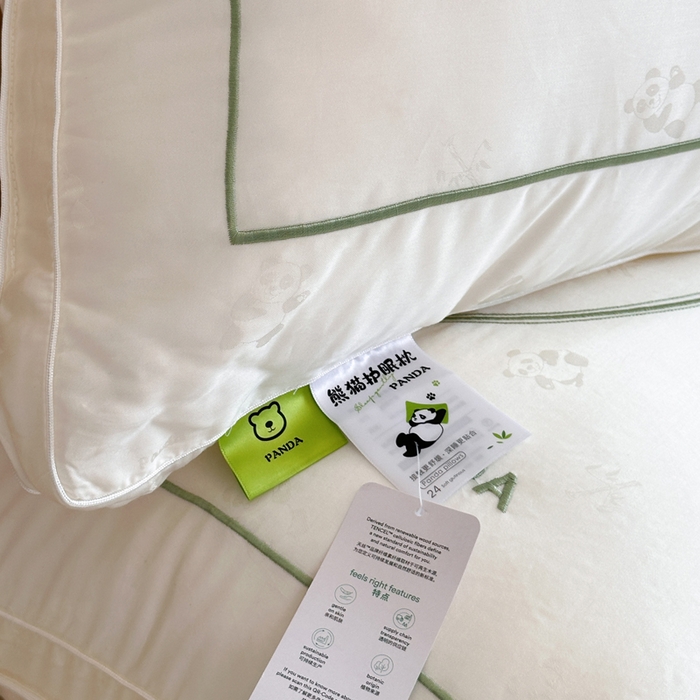 91家纺网 家纺一手货源 找家纺 （总）伟邦枕芯 2025新款熊猫刺绣星级酒店枕枕头枕芯