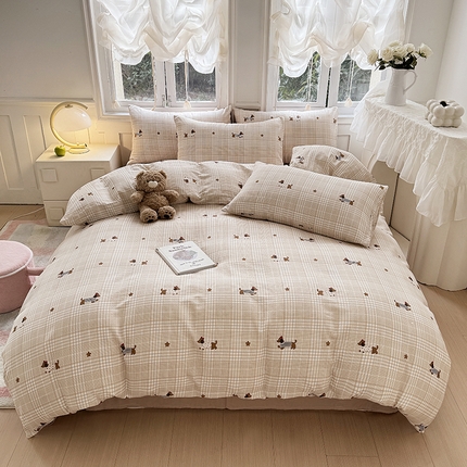 91家纺网 家纺一手货源 找家纺 （总）佰亿莱 2025新款卡通双层纱水洗棉四件套