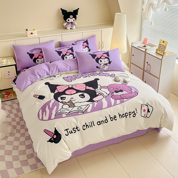 91家纺网 家纺一手货源 找家纺 玉元坊 2025秋冬三丽鸥卡通加厚纯棉磨毛全棉大版四件套 小天地  