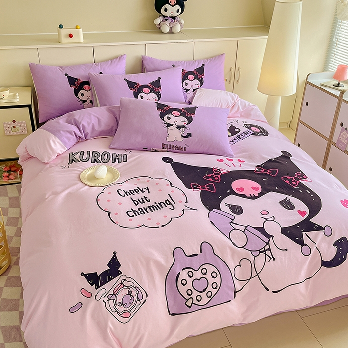 91家纺网 家纺一手货源 找家纺 玉元坊 2025秋冬三丽鸥卡通加厚纯棉磨毛全棉大版四件套 亲爱的