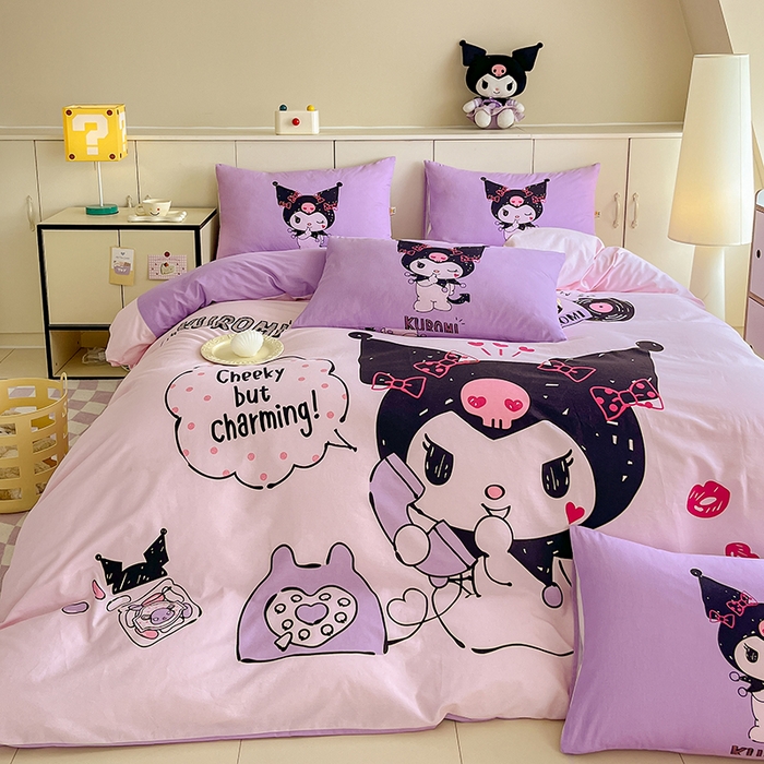 91家纺网 家纺一手货源 找家纺 玉元坊 2025秋冬三丽鸥卡通加厚纯棉磨毛全棉大版四件套 亲爱的