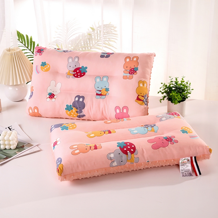 91家纺网 家纺一手货源 找家纺 （总） 2025卡通全棉豆豆绒枕头枕芯纯棉豆豆绒AB版成人儿童家用护颈枕