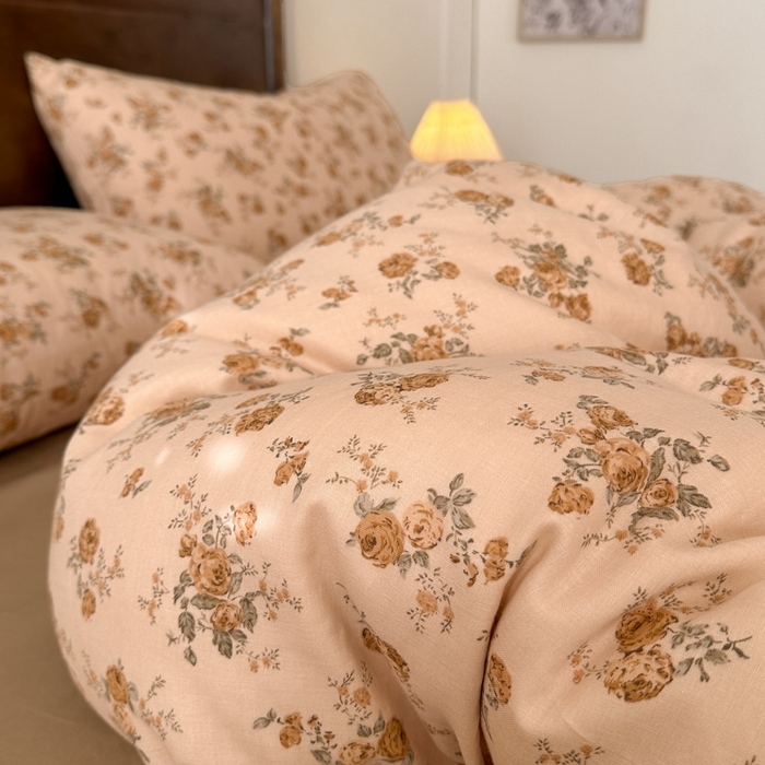 91家纺网 家纺一手货源 找家纺 呗旺鹿 2025新款A类母婴级全棉有氧双层纱印花四件套 康桥