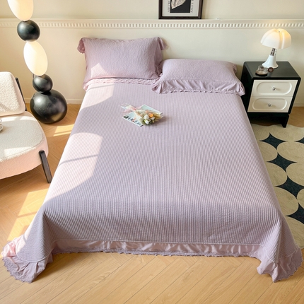 上喜2025新款韩国全棉砂洗床盖系列 紫色