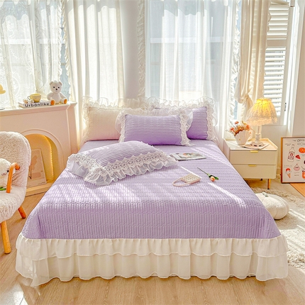 91家纺网 家纺一手货源 找家纺 锦格家纺 2025年新款A类全棉夹棉床盖-洛香忆梦 洛香忆梦-优雅紫