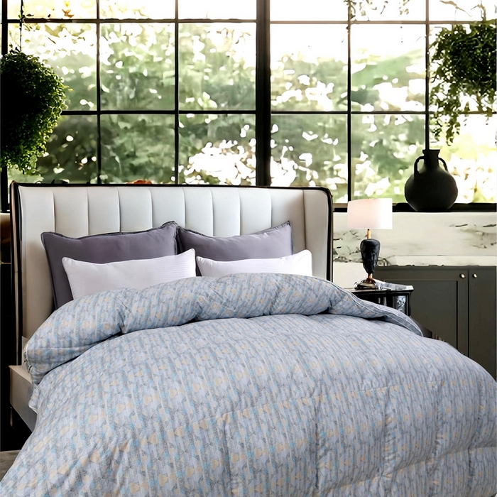 91家纺网 家纺一手货源 找家纺 卡迪亚家纺 2025新款米兰达白鹅被469羽魅系列被子被芯 羽魅玛丽蓝