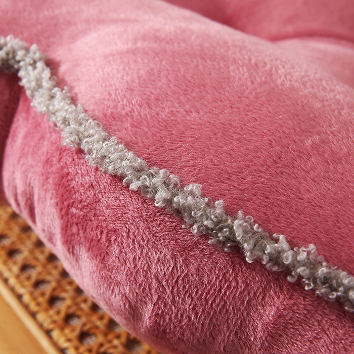 91家纺网 家纺一手货源 找家纺 永光家居 2025新款卡通加厚坐垫椅垫【YG2567】 花朵豆沙