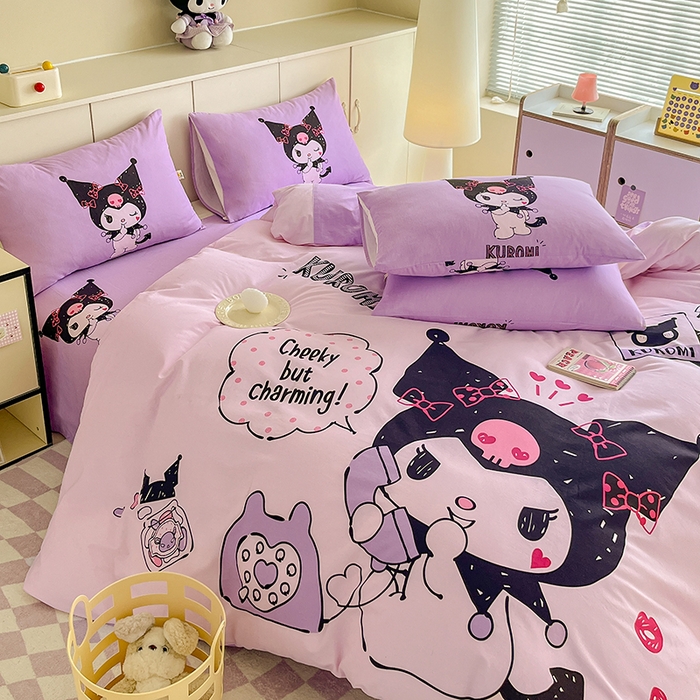 91家纺网 家纺一手货源 找家纺 玉元坊 2025秋冬三丽鸥卡通加厚纯棉磨毛全棉大版四件套 亲爱的