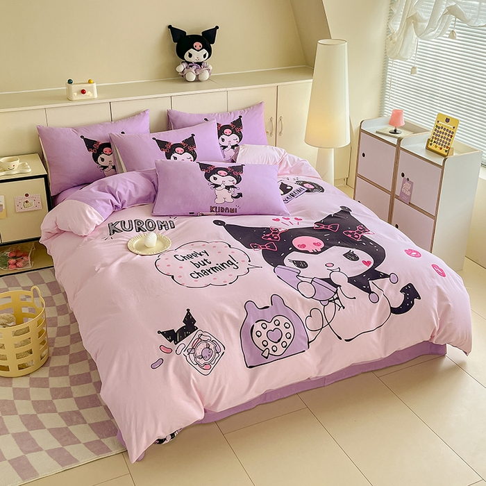 91家纺网 家纺一手货源 找家纺 玉元坊 2025秋冬三丽鸥卡通加厚纯棉磨毛全棉大版四件套 亲爱的