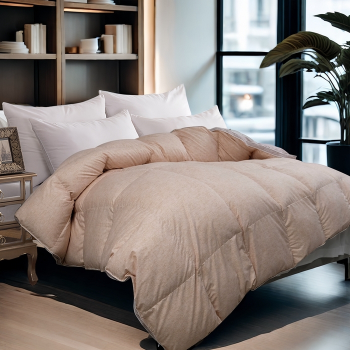 91家纺网 家纺一手货源 找家纺 卡迪亚家纺 2025新款米兰达白鹅被469羽魅系列被子被芯 羽魅金