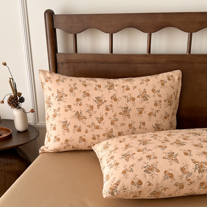 91家纺网 家纺一手货源 找家纺 呗旺鹿 2025新款A类母婴级全棉有氧双层纱印花四件套 康桥