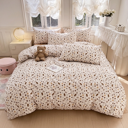 91家纺网 家纺一手货源 找家纺 （总）佰亿莱 2025新款卡通双层纱水洗棉四件套