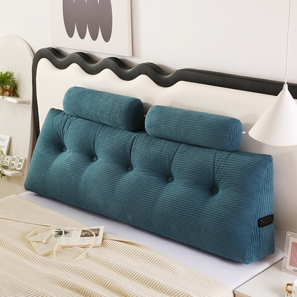 永光家居 2025新款灯芯绒三角靠垫床头靠垫带头枕跨境货源靠枕