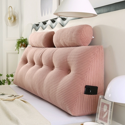 永光家居 2025新款灯芯绒三角靠垫床头靠垫带头枕跨境货源靠枕