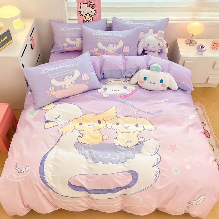 91家纺网 家纺一手货源 找家纺 暮思家居 2025新款正版授权三丽鸥大阪全棉数码印花纯棉四件套（第三批） 大版-天使大耳狗