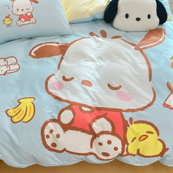 91家纺网 家纺一手货源 找家纺 暮思家居 2025新款正版授权三丽鸥大阪全棉数码印花纯棉四件套（第三批） 大版-呆萌怕恰狗