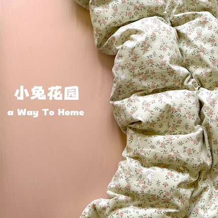 91家纺网 家纺一手货源 找家纺 （总）茉礼 2025新款高克重ins风超柔软软糯糯小清新卡通印花水洗棉四件套