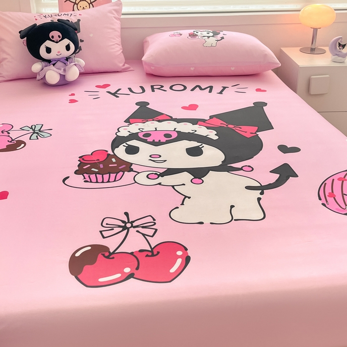 91家纺网 家纺一手货源 找家纺 暮思家居 2025新款正版授权三丽鸥大阪全棉数码印花纯棉单品床笠（第二批） A版-美味库洛米